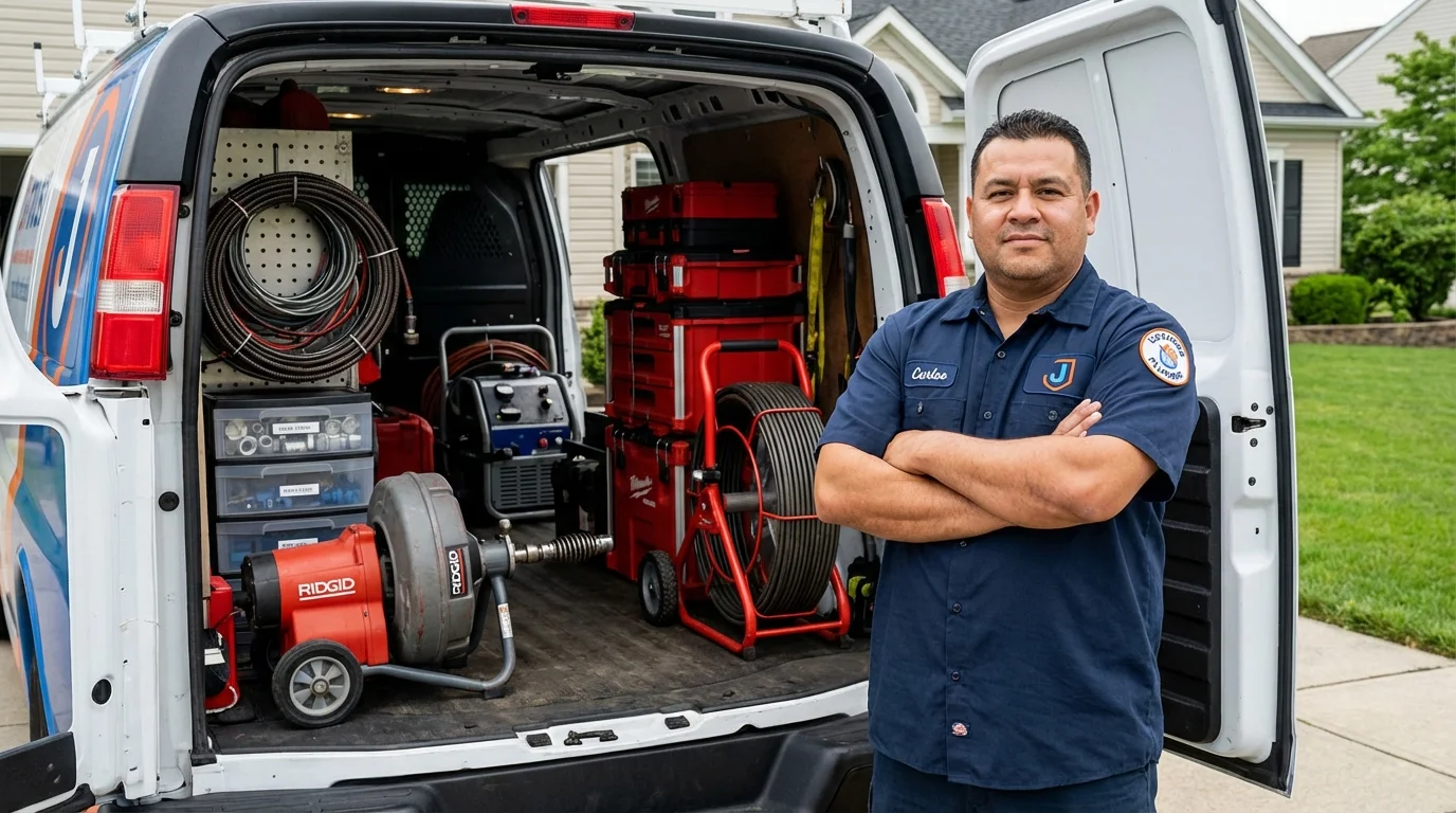 Professional drain cleaning equipment and Johns Plumbing LLC plumber in Thornton