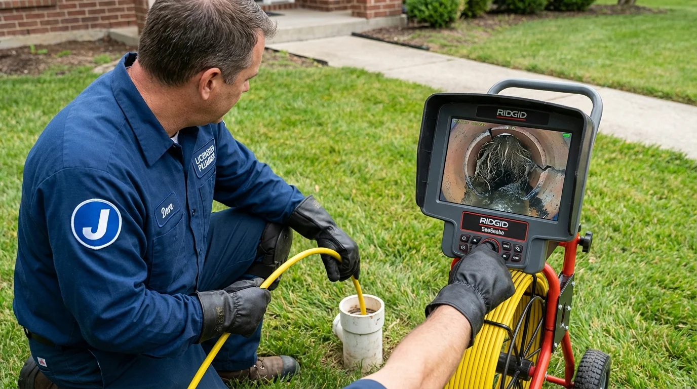 Sewer camera inspection being performed by Johns Plumbing LLC in Thornton